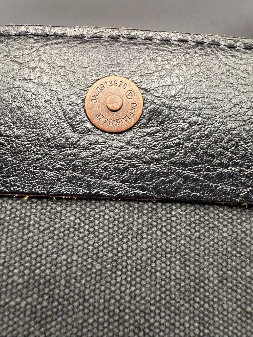 Diesel Olive Canvas Messenger Bag with Black Leather Accents
